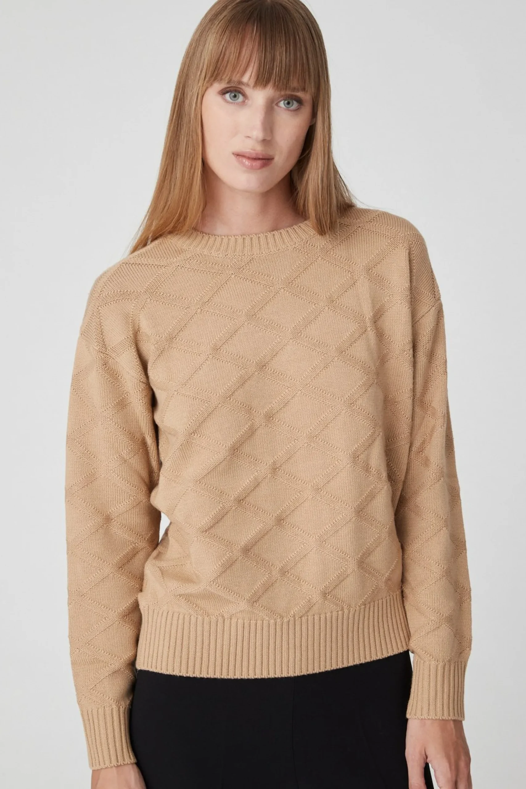 Dany-Maglia Beige A Rombi
