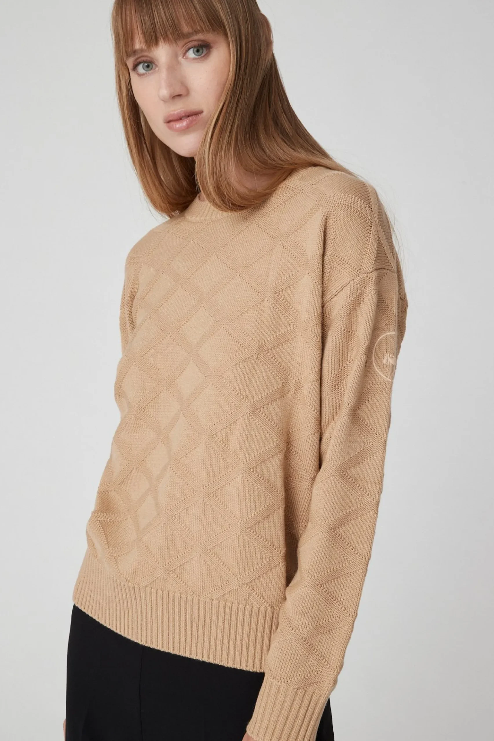 Dany-Maglia Beige A Rombi