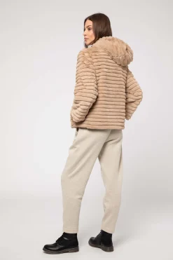 Giacca Beige Corta Reversibile Ad