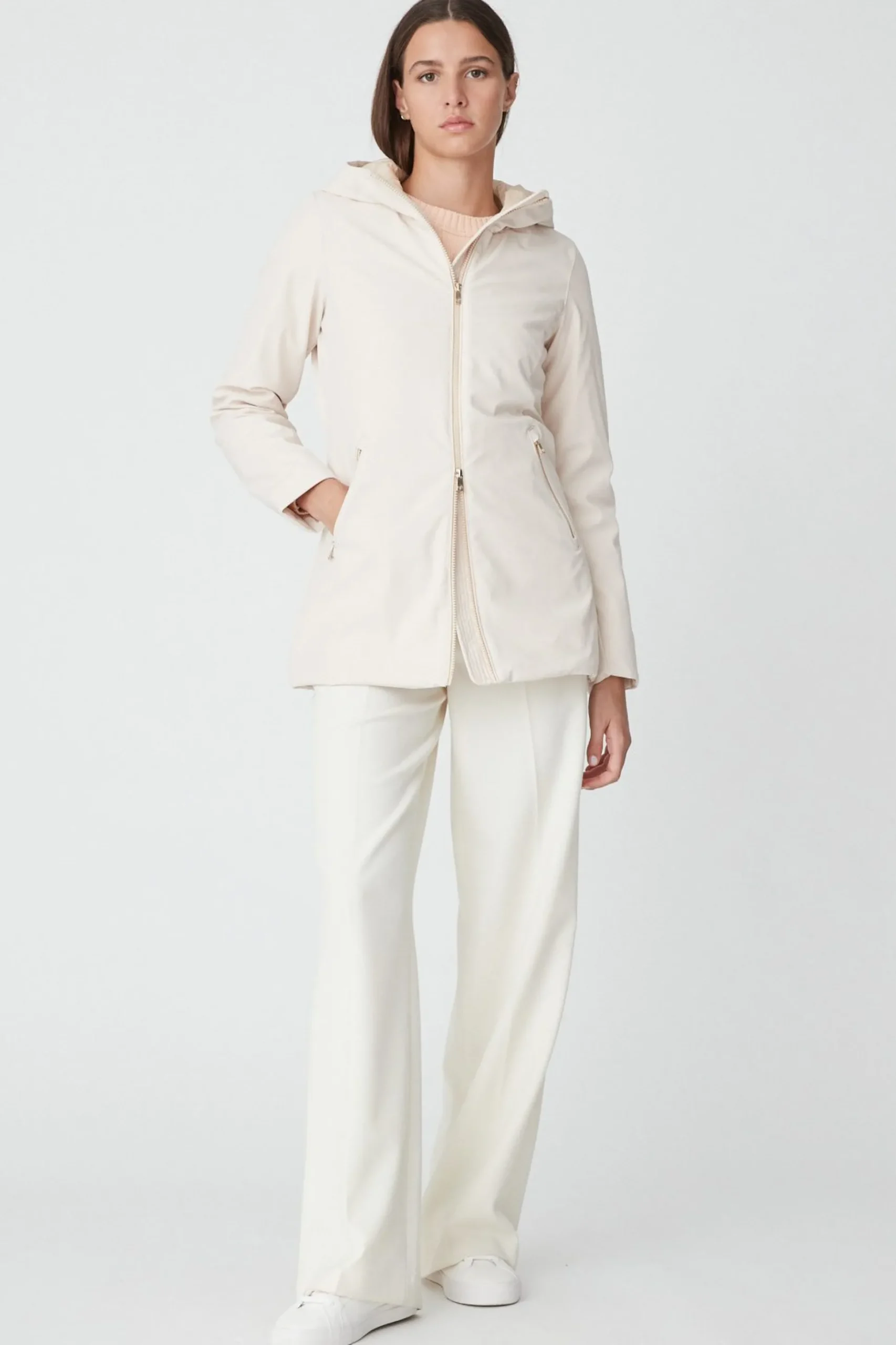 Shimoa 2.2-Giacca Lunga Beige In Softshell
